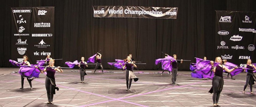 Winterguard performs their piece, Break Free, at the Winterguard World Championship at the University of Dayton on April 7th. Printed with permission by Lee Schmidt