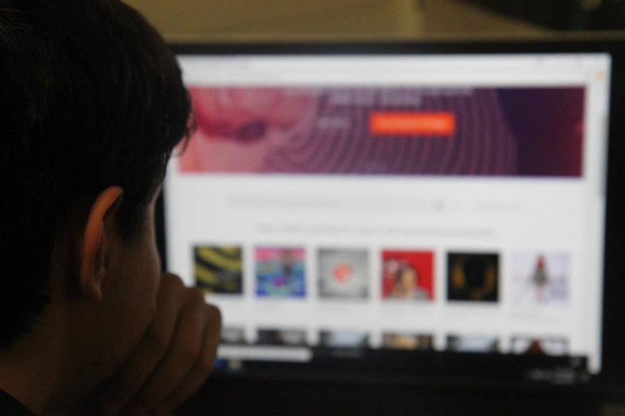 Gallagher, known as Cell-O, logs into his SoundCloud account.