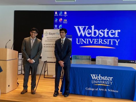 Juniors Prateek Gautam and Rincon Jagarlamudi won first and second place, respectively, at the Honors Division St. Louis Science Fair held at Webster University by the Academy of Science.