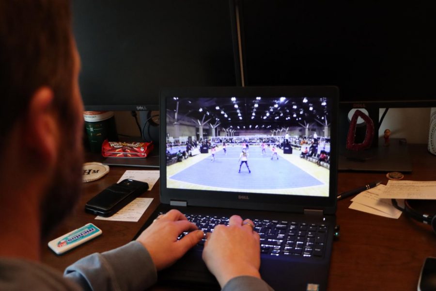 During a virtual volleyball college showcase, college coaches view the athletes through live streams that do not allow for them to properly judge the players.