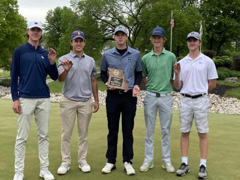 On Monday, May 10, varsity boys golf placed first in the Class 5 District Championship.  This victory propelled the team to their next match, the State Tournament, where they placed fifth.