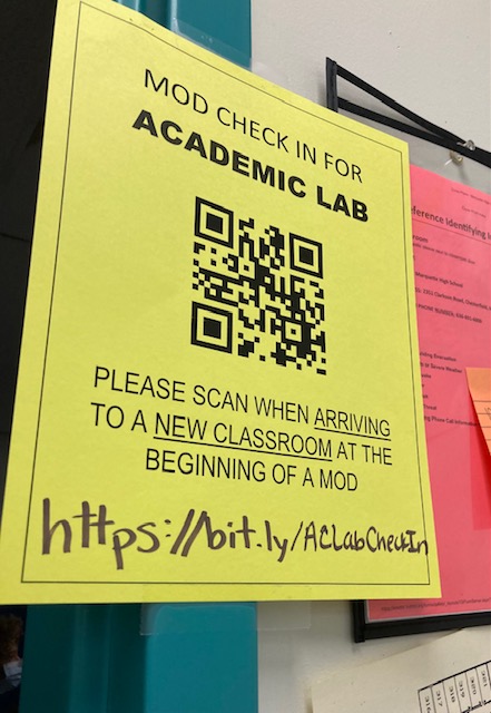 Students are required to sign into the classroom they want to go to during Ac Lab using a QR code.