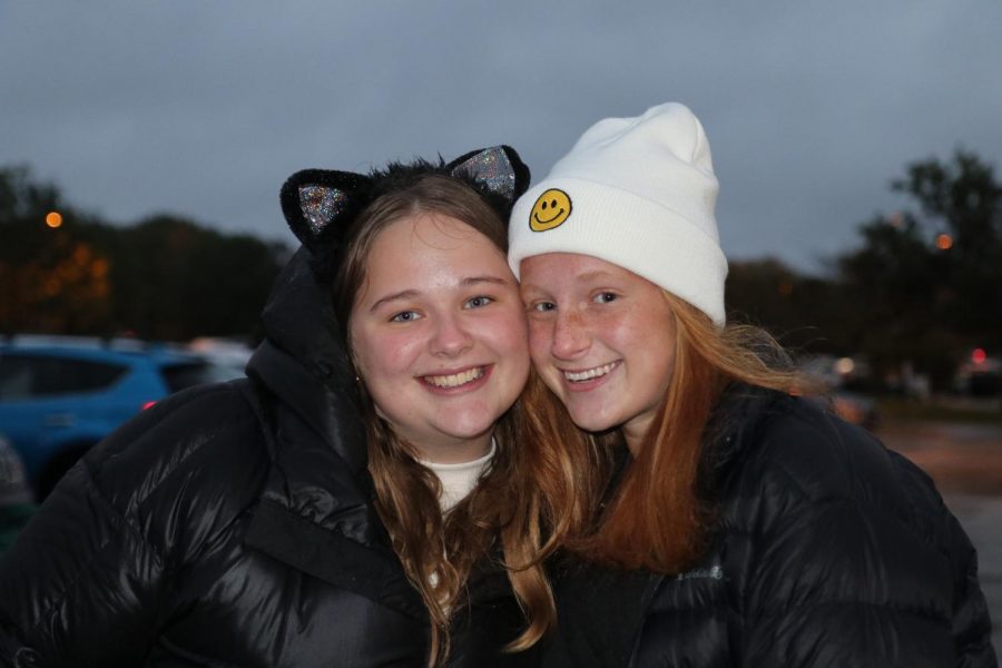 Friday, Oct. 29, MHS Junior class Officers held a Trunk or Treat for the community. Despite the cold, rainy weather, there was still a significant turnout at the event. Lauren Lakamp, junior, and Jessica Dodd, junior, enjoyed the night with a smile. 