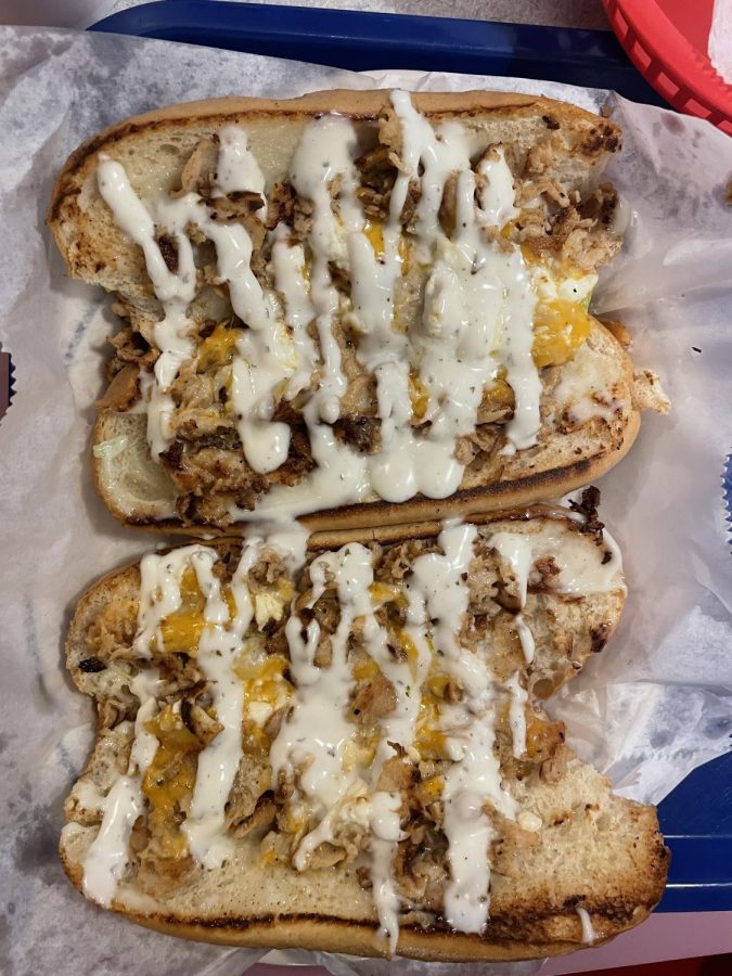 The California chicken philly is made up of chicken, cheese and ranch in hoagie bun. The dish has recently gained popularity, and for good reason, as it had a savory flavor in the chicken that the melted cheese and tangy ranch really complemented well. 