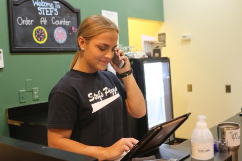 Mary Kate Miesner, senior, currently works at Stefaninas, which is owned by Brendan Taylor, social studies teacher. Miesner had Taylor as her freshman year soccer coach.