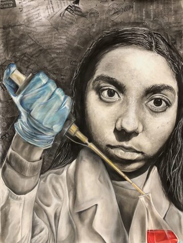 Chakraborty won first place in the 2021 2nd District Congressional Art competition for her painting titled “Innovation.” ” In the picture, there is a researcher holding a pipette and she has a bold expression on her face and I wanted to highlight that how research is bold and you are always trying to do something new and innovative,” Chakraborty said.