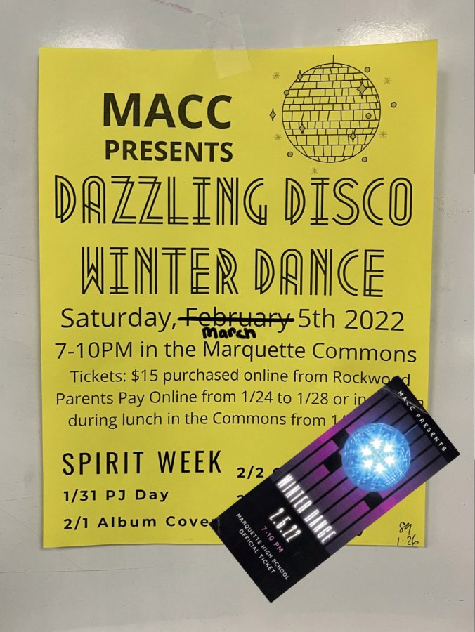 MACC postponed the winter dance to March 5, due to snow days. Special Education teacher Dr. Holly Hick, sponsor of MACC, hopes MHS students buy tickets to the winter dance to support the MACC. “The Marquette community is always so supportive,” Hick said. “I hope people come out to represent.” 
