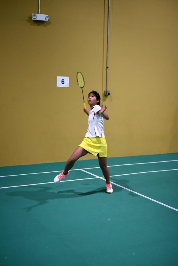Lilian Lu, sophomore, plays badminton at the Pioneer Badminton Club in Chicago, Lu travels to Chicago often to participate in tournaments and sharpen her skills at camps.