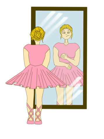 Many dancers are harsh critics of themselves, and they tend to disapprove of what they see when they look in the mirror.  