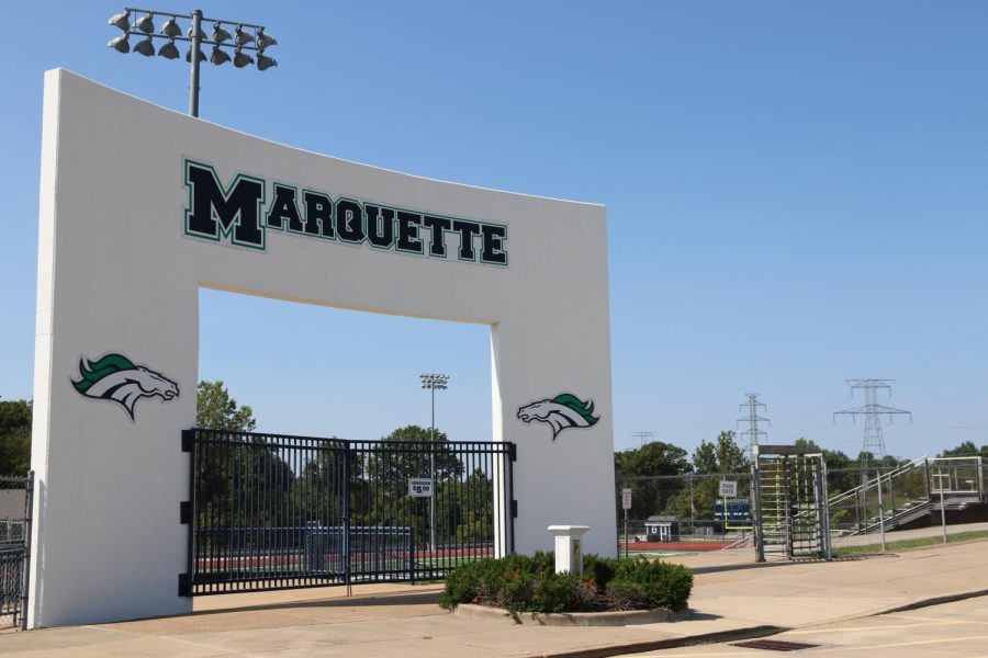 Outside football gate of Marquette High School.