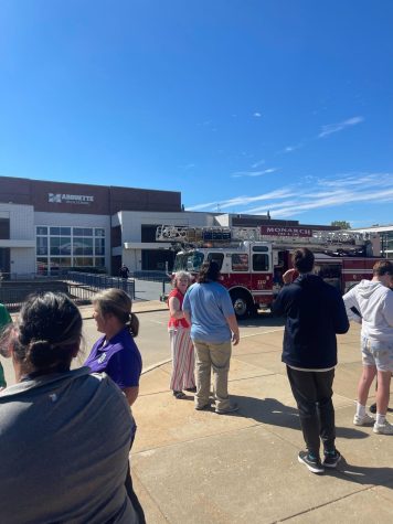Students evacuated the building Tuesday due to a faulty sensor in the kitchens that triggered the fire alarm. Firefighters were automatically contacted and arrived at the school shortly after the evacuation. 