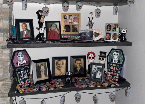 Freshman secretary Rhonda Costa honors many of her loved ones who passed away. One key tradition that is practiced in celebrated Dia De Los Muertos is setting up an ofrenda or altar. Ofrendas typically consist of pictures of the loved ones that the person is honoring.