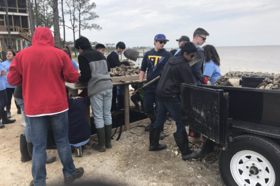 Students work towards rebuilding the shoreline during the annual Spring Break Service Trip. MHS students traveled to help communities affected by hurricane Michael in Mexico City and Port St. Joe, Fla.