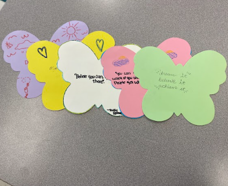 The Diversity Equity and Inclusion (DEI) committee passed out butterflies last week for students to decorate. The butterflies will be collected and placed on the walls in different designs and patterns. 