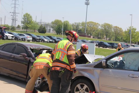 Local emergency services participate in the reenactment to inform students about the necessary procedures they take during fatal accidents.