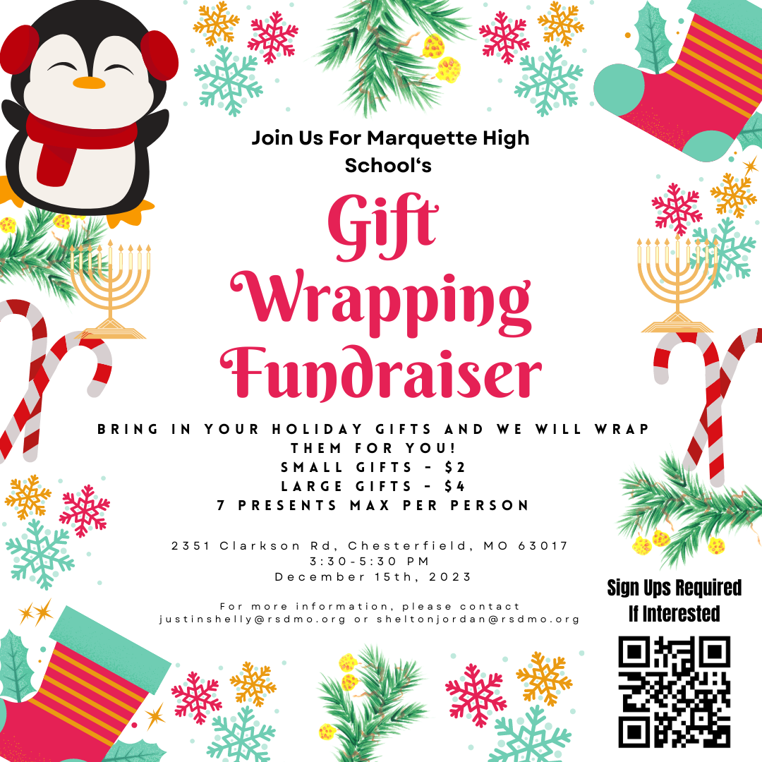 This is the flyer for the gift wrapping fundraiser made by the Equity and Belonging club who teamed up with the Festival of Nations to make this fundraiser possible.