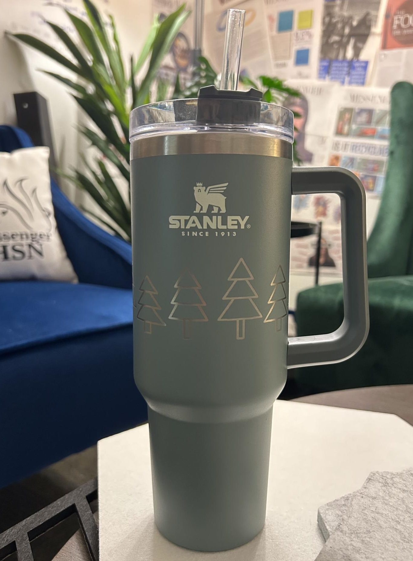 The Stanley is now engraved with the winter design.