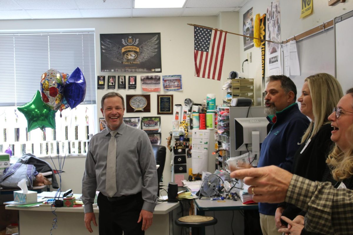 The administration team surprised math teacher Matt Nienhaus during Ac Lab on Tuesday, Feb. 20, with the honor of being this years Teacher of the Year. 
