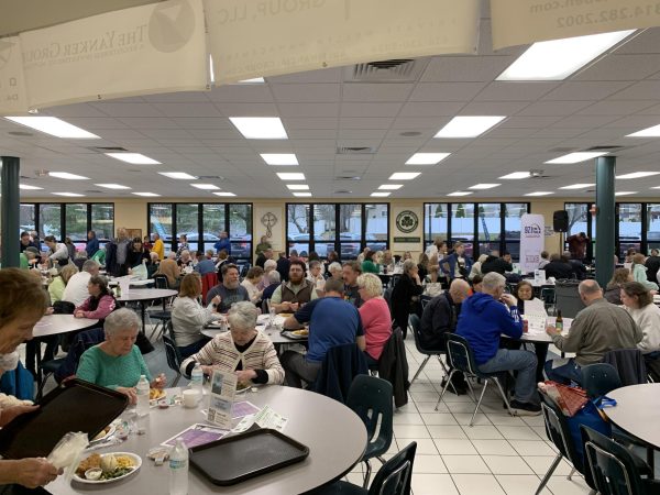 People gathered at Holy Infant Catholic Church for the weekly fish fry from 4:30 p.m. to 7:30 p.m. on Friday, March 8.