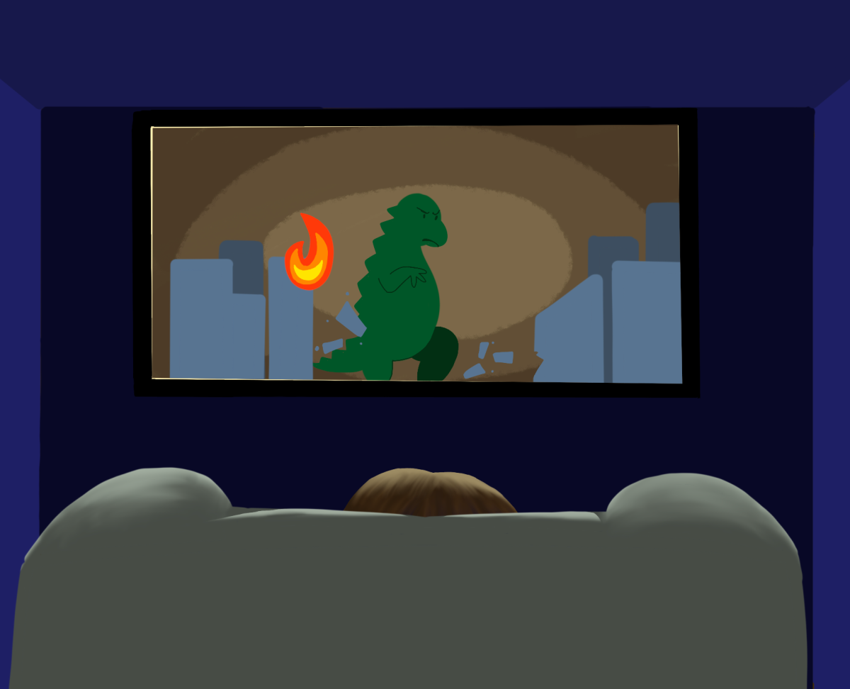 Comfort TV is usually watched in the comfort of your own home, like the living room on the couch.
