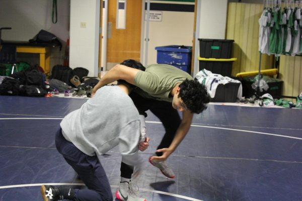 Juniors Wafi Faizi and Awaad Khan participate in the wrestling open-mat on Monday, Oct. 28.
