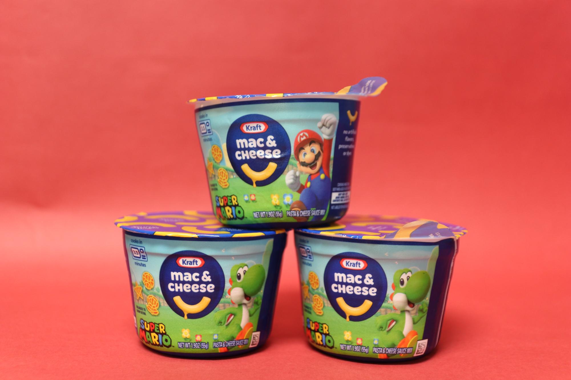 Super Mario Bros. themed Kraft Mac & Cheese appeal to kids of all ages.