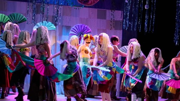 The ensemble performs a scene from this year's play "Peter and the Starcatcher." Next year, the fall play will be "The Curious Incident of the Dog in the Night-Time."